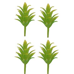 Conjunto de 4 arbustos amarillo-verdes sin base h 3,5 cm 2