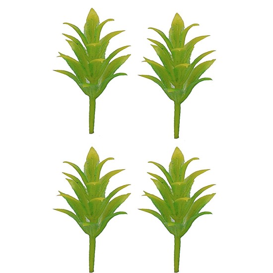 Conjunto de 4 arbustos amarillo-verdes sin base h 3,5 cm