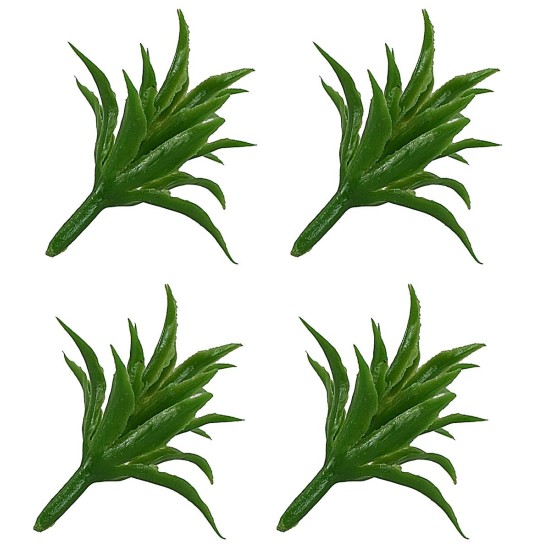Set 4 cespugli verdi senza base h 3,5 cm