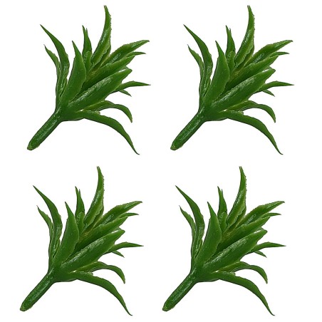 Set 4 cespugli verdi senza base h 3,5 cm