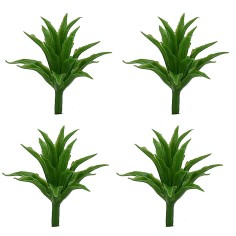 Set 4 cespugli verdi senza base h 3,5 cm 2