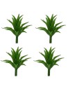 Set of 4 green bushes without base h 3,5 cm