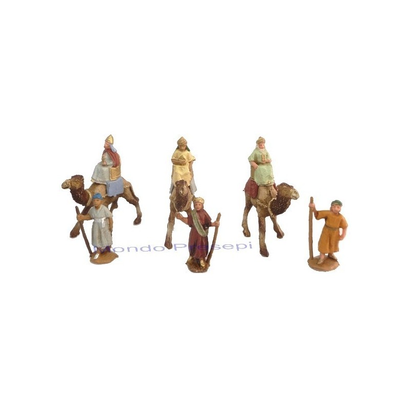 Three Wise Men 6 cm on camel with camel-drivers