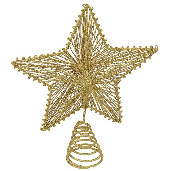 Puntale a stella color oro h 25 cm