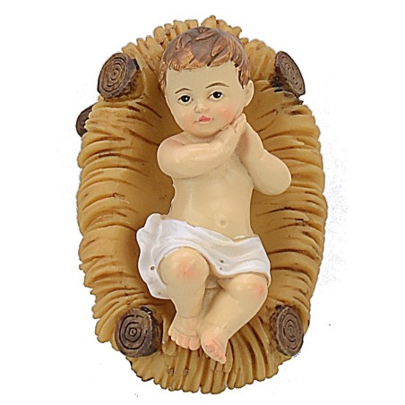 Niño Jesús en la cuna de resina serie cm 20 Mondo Presepi