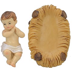 Niño Jesús en la cuna de resina serie cm 20 Mondo Presepi 2
