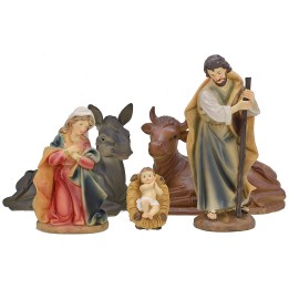 Natividad 5 figuras en resina de 20 cm