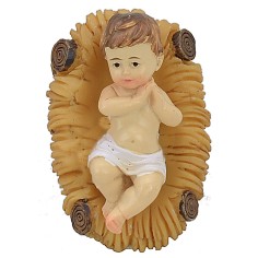 Gesù bambino nella culla in resina cm 5,2x3,5 serie cm 12 Mondo