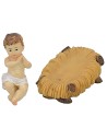 Niño Jesús en la cuna de resina cm 5,2x3,5 serie cm 12