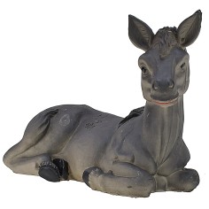 Asno sentado de resina para estatuas de 30 cm Mondo Presepi