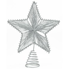 Punta de estrella color plata h 25 cm Mundo Pesebre