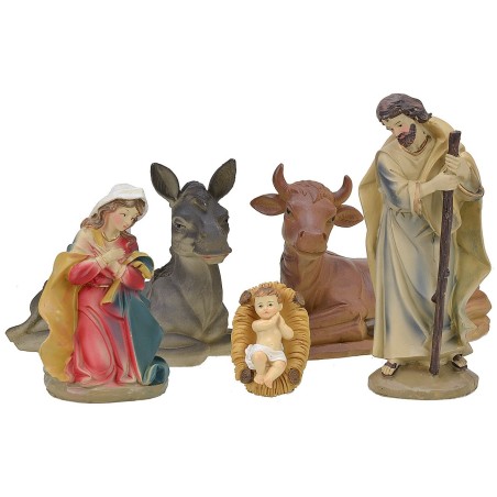 Natività 5 figure in resina cm 20