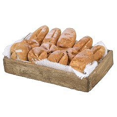 Cassetta in legno con pane cm 5,5x3,3x0,9 h. Mondo Presepi 2
