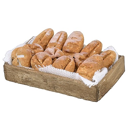 Cassetta in legno con pane cm 5,5x3,3x0,9 h.