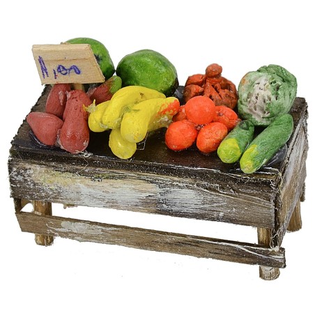 Banco con frutta e verdura cm 7x3,5x4,2 h