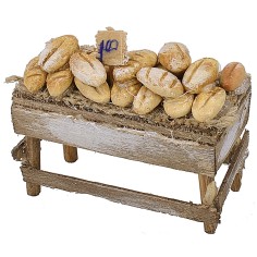 Banchetto con pane assortito cm 7x3,5x5 h Mondo Presepi 2