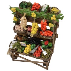 Bancarella per presepe con frutta e verdura Mondo Presepi 2