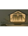 Cabaña con Natividad y Reyes Magos 3D iluminada cm