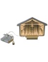 Cabaña con Natividad y Reyes Magos 3D iluminada cm