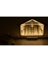 Cabaña con Natividad y Reyes Magos 3D iluminada cm