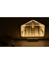 Hut with Nativity and illuminated 3D Magi cm 21,4x1,4x15,8h