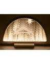Escenario Natividad y Reyes Magos 3D con luz blanca cálida de