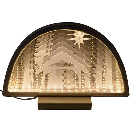 3D Nativity Scene and Three Wise Men with warm white light cm