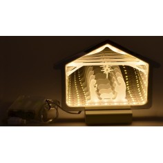 Cabaña con Natividad 3D luminosa cm 18,2x1,4x13,6 h Mundo 2