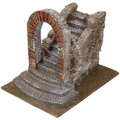 Staircase with arch for Nativity Scene cm 14,5x19,5x17 h 2