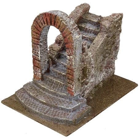 Escalera con arco para Belén de 14,5x19,5x17 cm h Mundo Belénes.