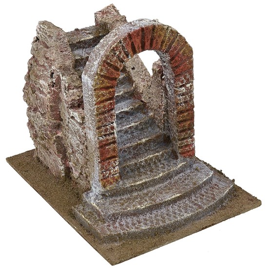 Staircase with arch for Nativity Scene cm 14,5x19,5x17 h