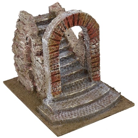 Staircase with arch for Nativity Scene cm 14,5x19,5x17 h