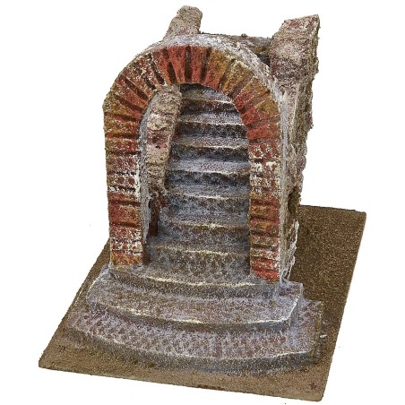 Staircase with arch for Nativity Scene cm 14,5x19,5x17 h