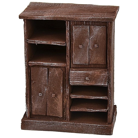 Aparador de madera envejecida cm 10x5,8x13 h Mundo Pesebres
