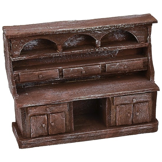 Aparador de madera envejecida cm 15,1x4,8x11,7 h Mundo Pesebres