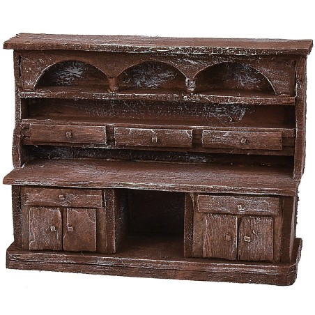Aparador de madera envejecida cm 15,1x4,8x11,7 h Mundo Pesebres