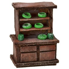 Aparador de madera envejecida con herrajes de 5x3x7 cm h