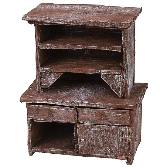 Credenza in legno antichizzato cm 11x6x13 h Mondo Presepi
