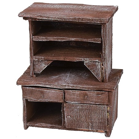 Credenza in legno antichizzato cm 11x6x13 h Mondo Presepi