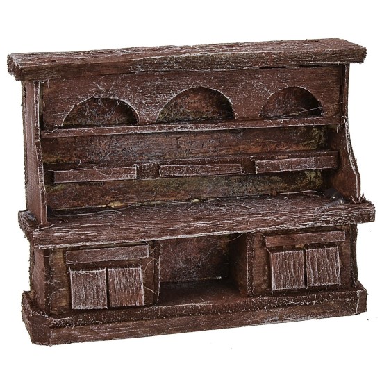Credenza in legno antichizzato cm 9x2,5x7,5 h Mondo Presepi