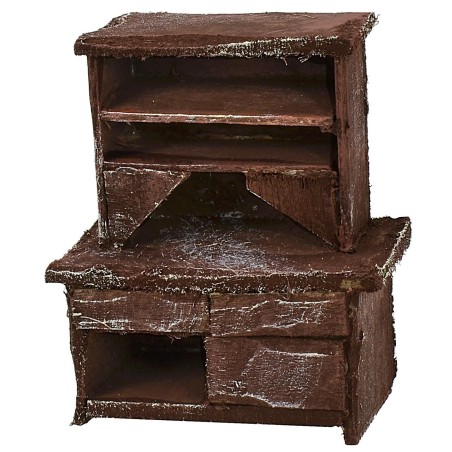 Credenza in legno antichizzato cm 5,5x3x6,5 h Mondo Presepi