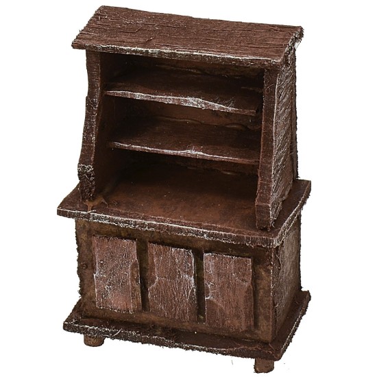 Aparador de madera envejecida de 5x3x7,5 cm h Mundo Pesebres