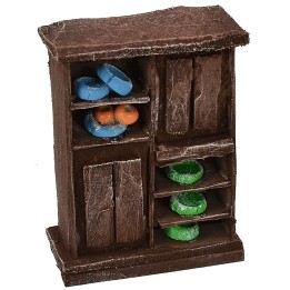 Kitchen cabinet in antiqued wood with porcelain cm 5x2,5x6,5 h