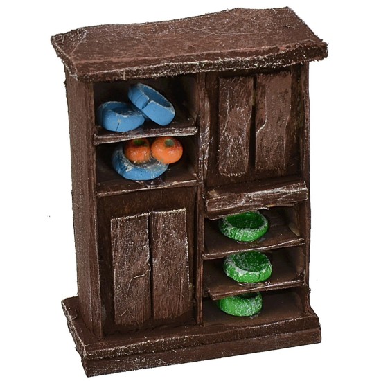Kitchen cabinet in antiqued wood with porcelain cm 5x2,5x6,5 h