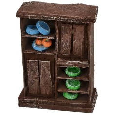 Mobile da cucina in legno antichizzato con porcellane cm 2