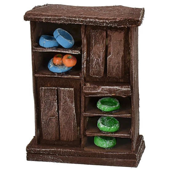 Kitchen cabinet in antiqued wood with porcelain cm 5x2,5x6,5 h