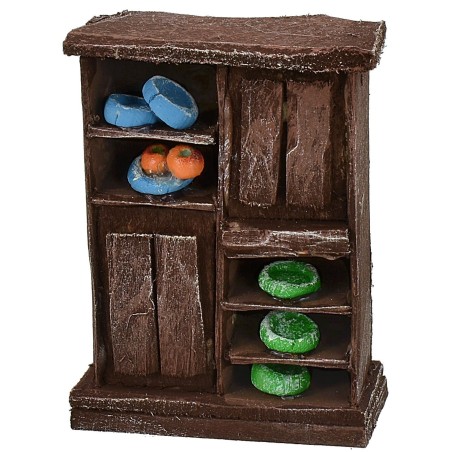 Mobile da cucina in legno antichizzato con porcellane cm