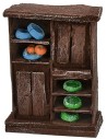 Kitchen cabinet in antiqued wood with porcelain cm 5x2,5x6,5 h