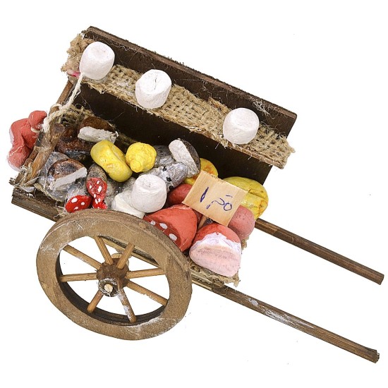 Carro para pesebre con embutidos y quesos Mondo Presepi