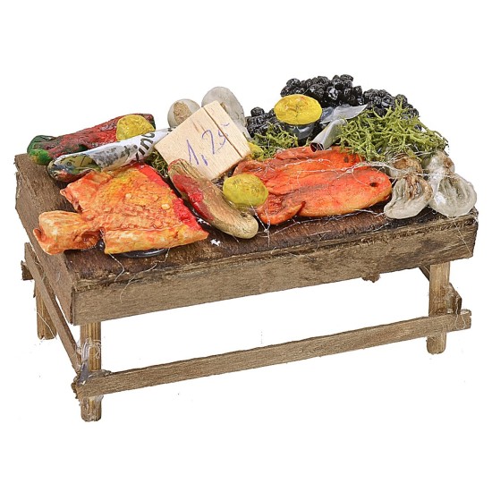 Banchetto con pesce assortito cm 9,5x5,7x5 h Mondo Presepi